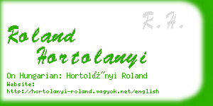 roland hortolanyi business card